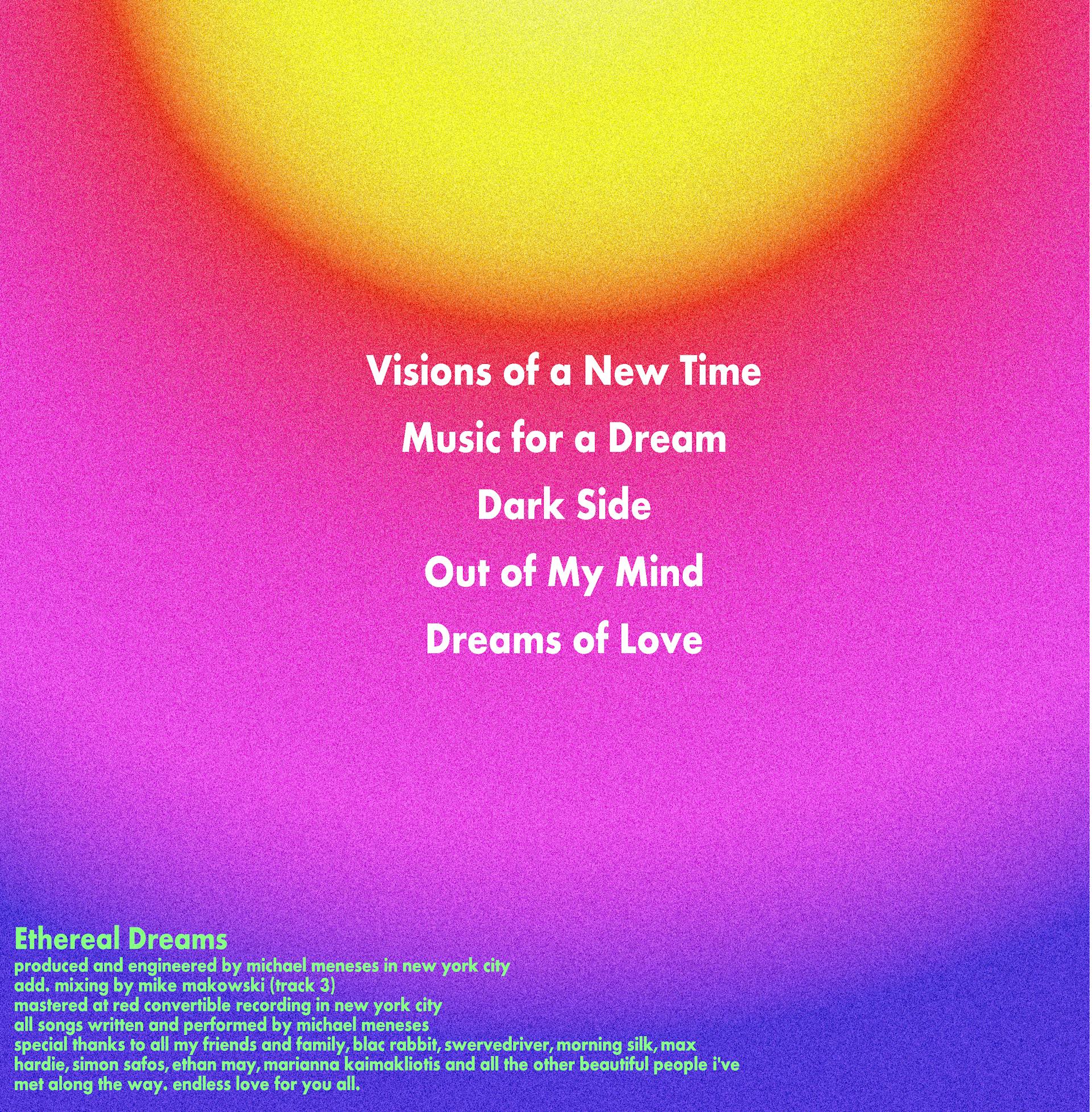 Back cover for Ethereal Dreams, 2020
